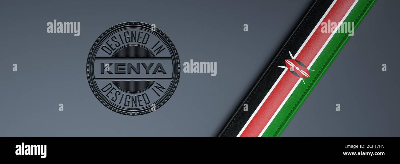 Conçu avec un timbre du Kenya et un drapeau du Kenya. Banque D'Images