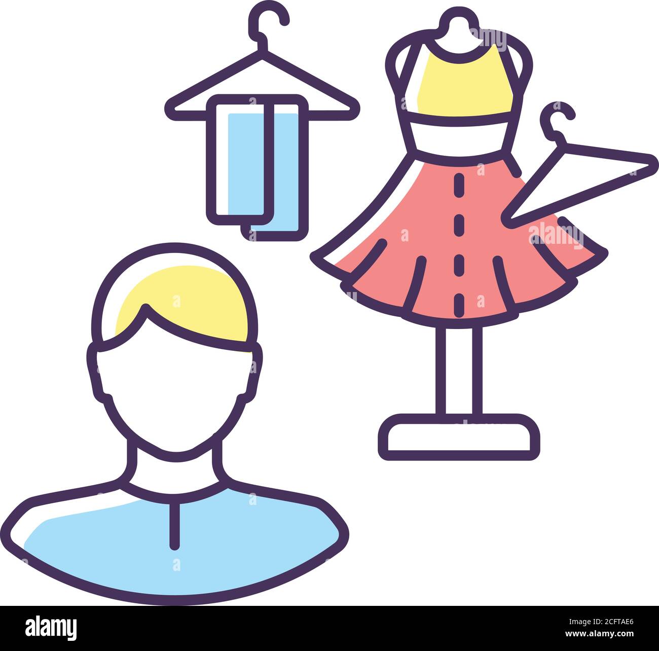 Icône de couleur RVB du réalisateur de costumes Illustration de Vecteur