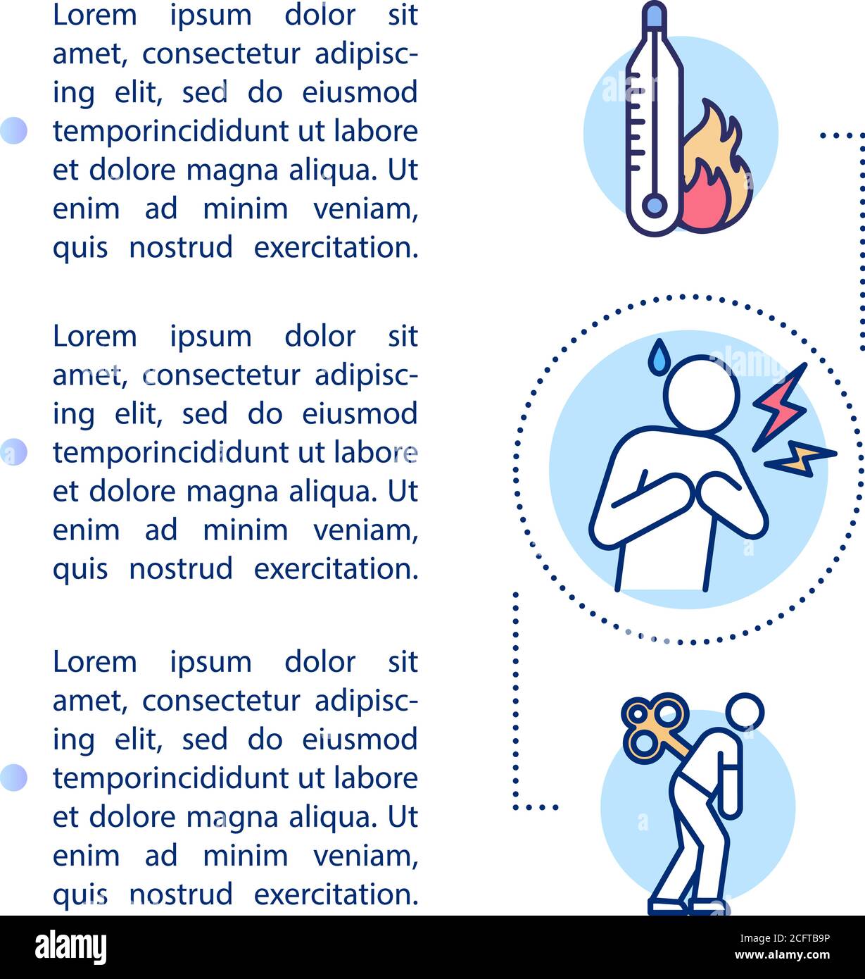 Contre-indications de vaccination icône de concept avec texte Illustration de Vecteur