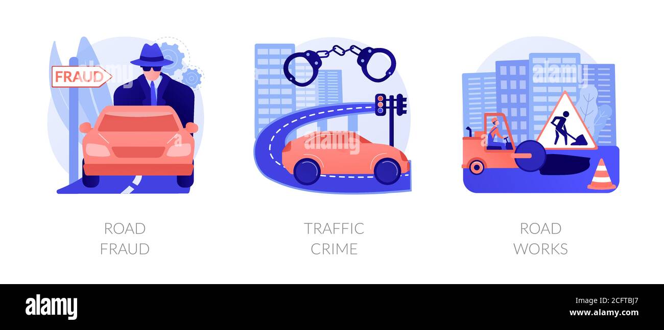Illustrations vectorielles abstraites de sécurité routière. Illustration de Vecteur