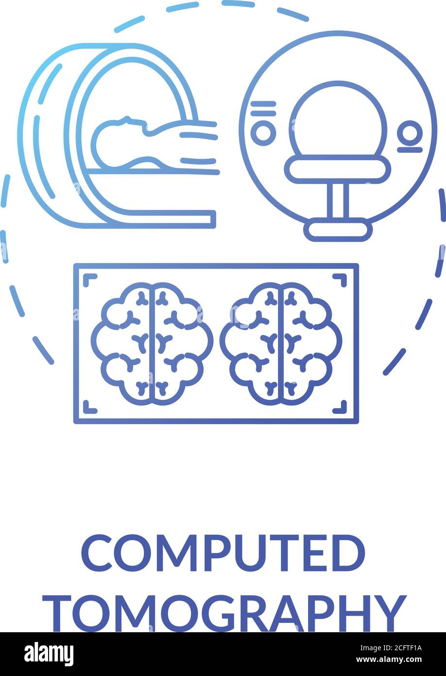 Icône de concept de tomographie assistée par ordinateur Illustration de Vecteur