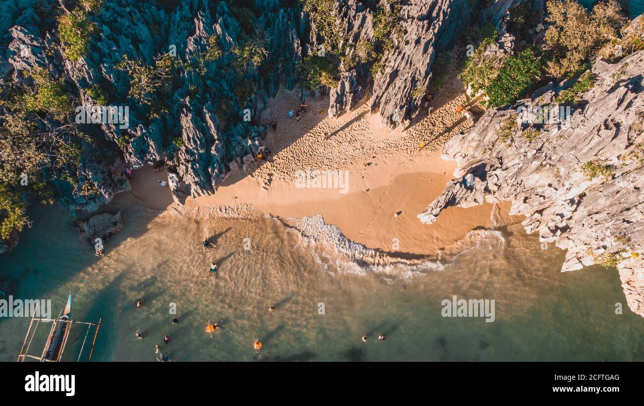 Vue aérienne de l'île Minalahos Banque D'Images