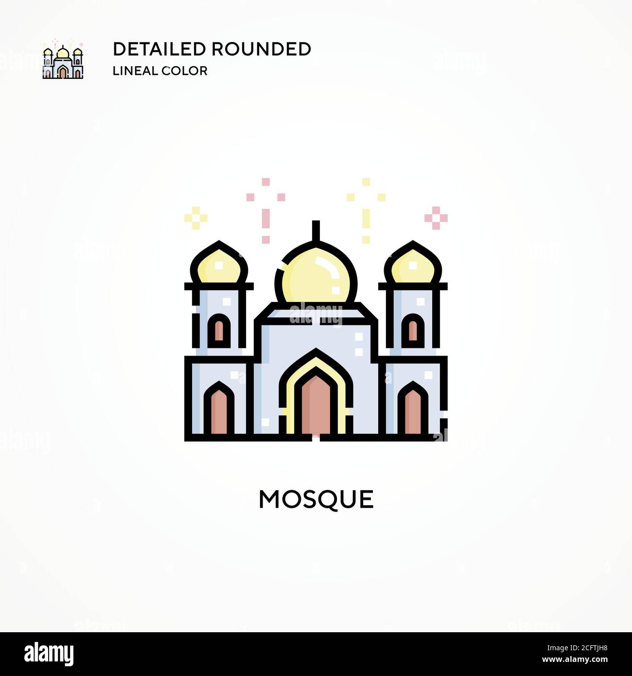 Icône de vecteur de mosquée. Concepts modernes d'illustration vectorielle. Facile à modifier et à personnaliser. Illustration de Vecteur