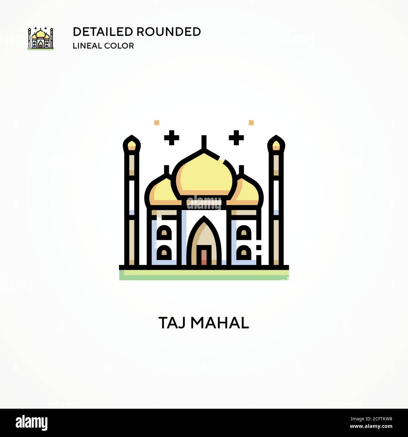 Icône de vecteur Taj mahal. Concepts modernes d'illustration vectorielle. Facile à modifier et à personnaliser. Illustration de Vecteur