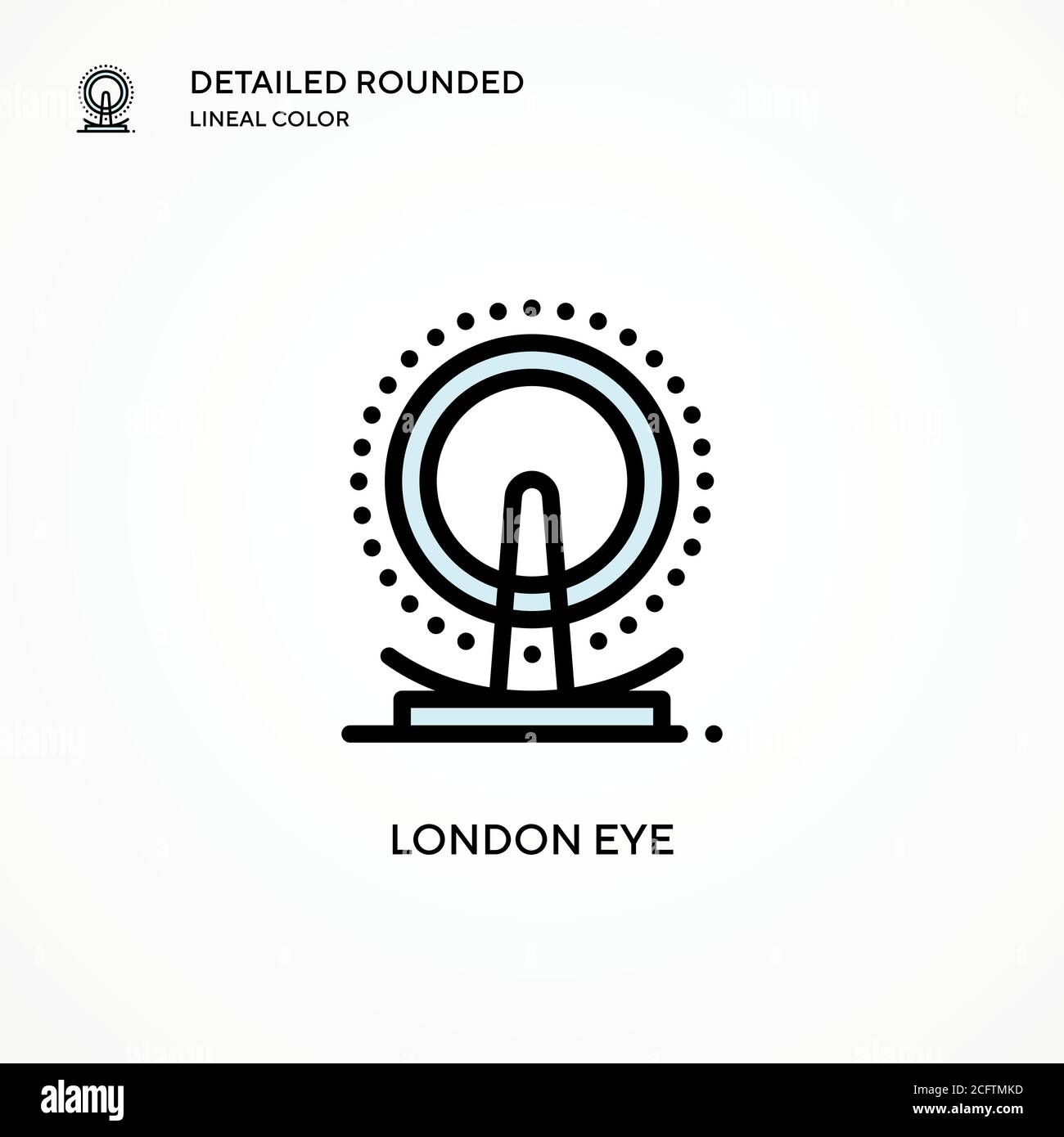 Icône représentant un vecteur London Eye. Concepts modernes d'illustration vectorielle. Facile à modifier et à personnaliser. Illustration de Vecteur