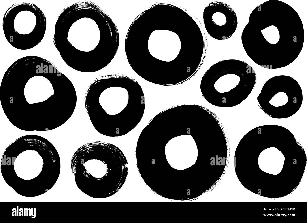 Collection de traits de pinceau noirs de cercle vectoriel Illustration de Vecteur