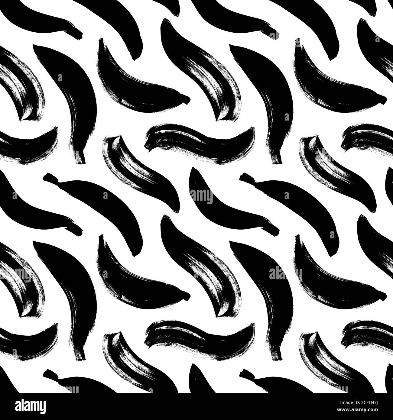 Motif sans couture vectoriel de traits de pinceau banane. Illustration de Vecteur