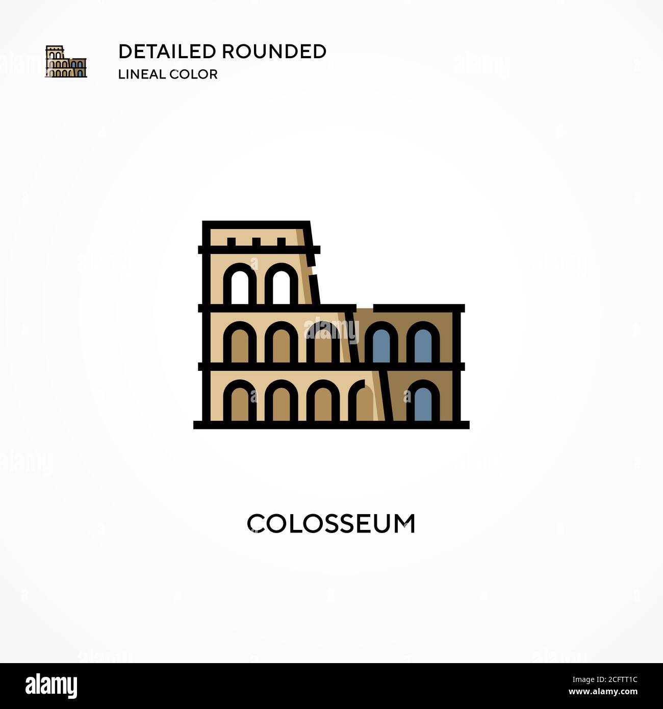 Icône du vecteur Colosseum. Concepts modernes d'illustration vectorielle. Facile à modifier et à personnaliser. Illustration de Vecteur