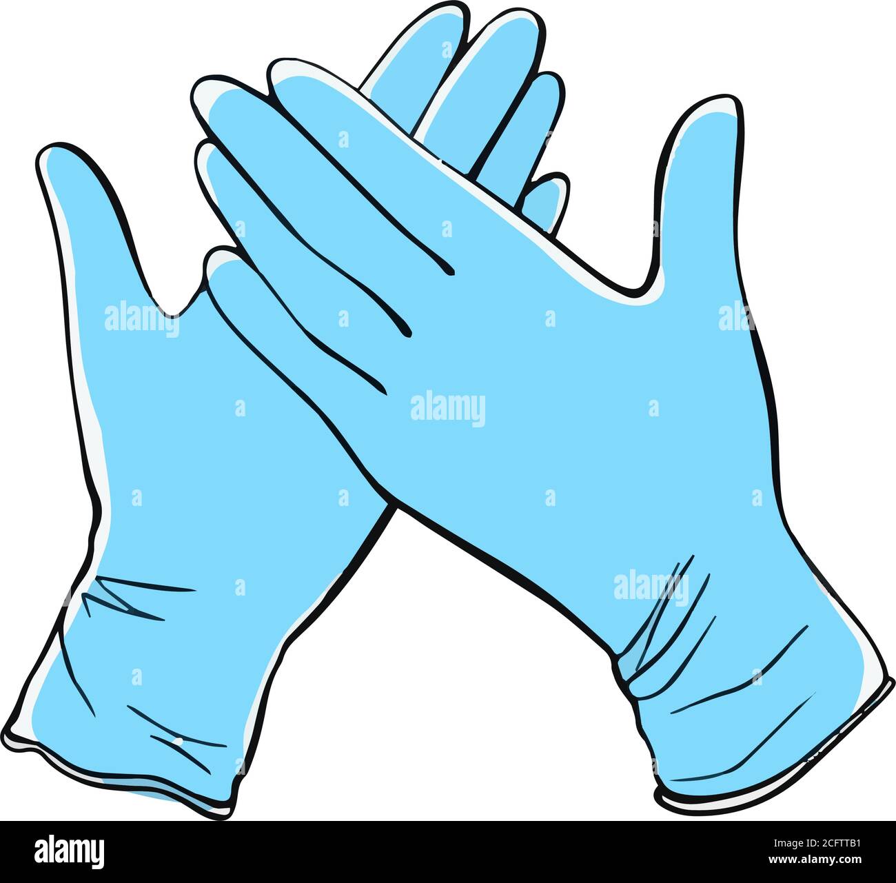 Gants de protection médicale .gants chirurgicaux en latex Illustration de Vecteur