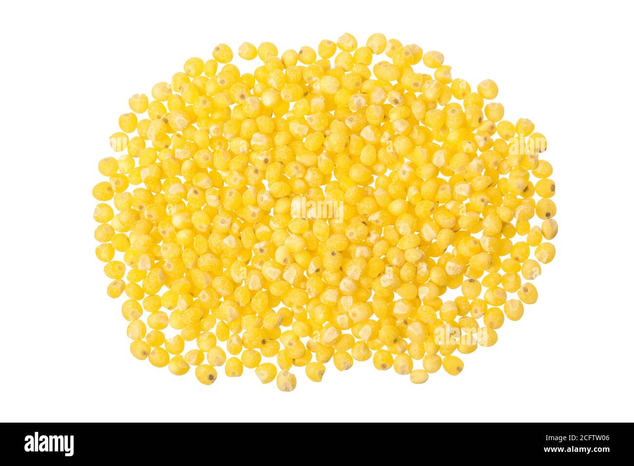 Millet isolé sur fond blanc. Vue d'en haut Banque D'Images