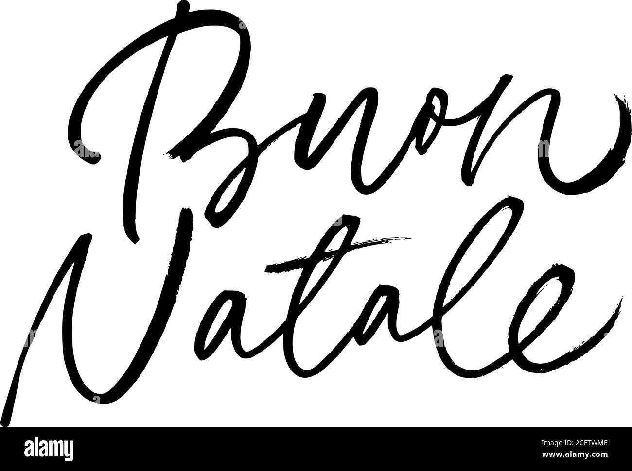 Buon natale moderne pinceau vecteur calligraphie. Illustration de Vecteur