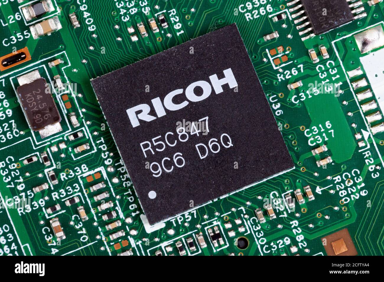 Circuit intégré Ricoh sur carte Banque D'Images