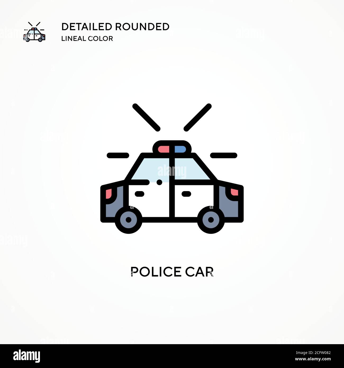 Icône de vecteur de voiture de police. Concepts modernes d'illustration vectorielle. Facile à modifier et à personnaliser. Illustration de Vecteur