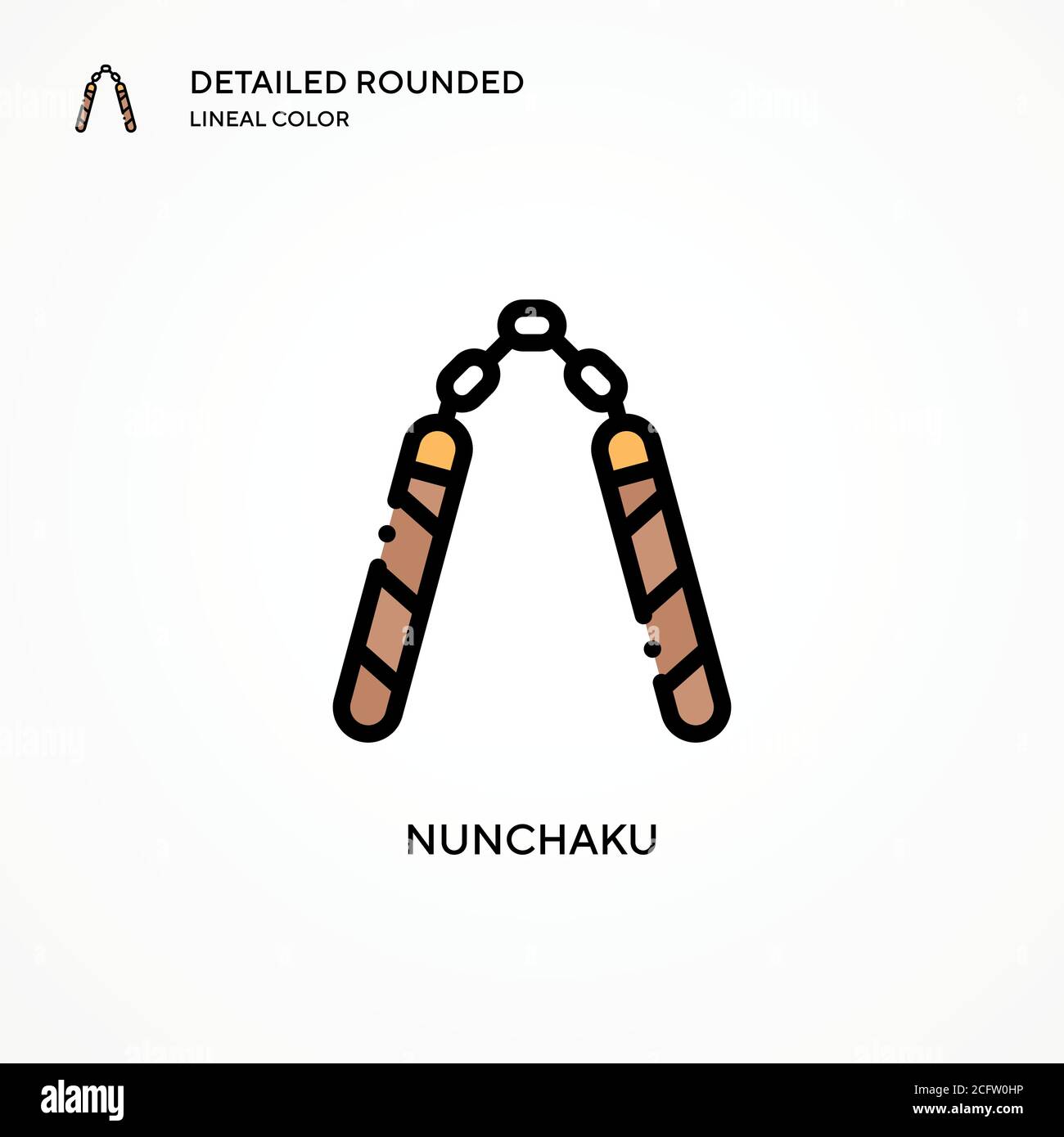 Icône de vecteur Nunchaku. Concepts modernes d'illustration vectorielle. Facile à modifier et à personnaliser. Illustration de Vecteur
