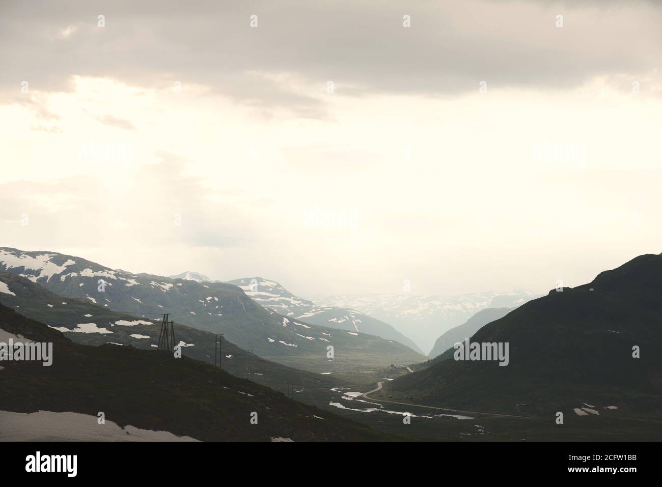 La route de Laerdal dans les montagnes de Hemsedal, Hemsedal Norvège. Banque D'Images