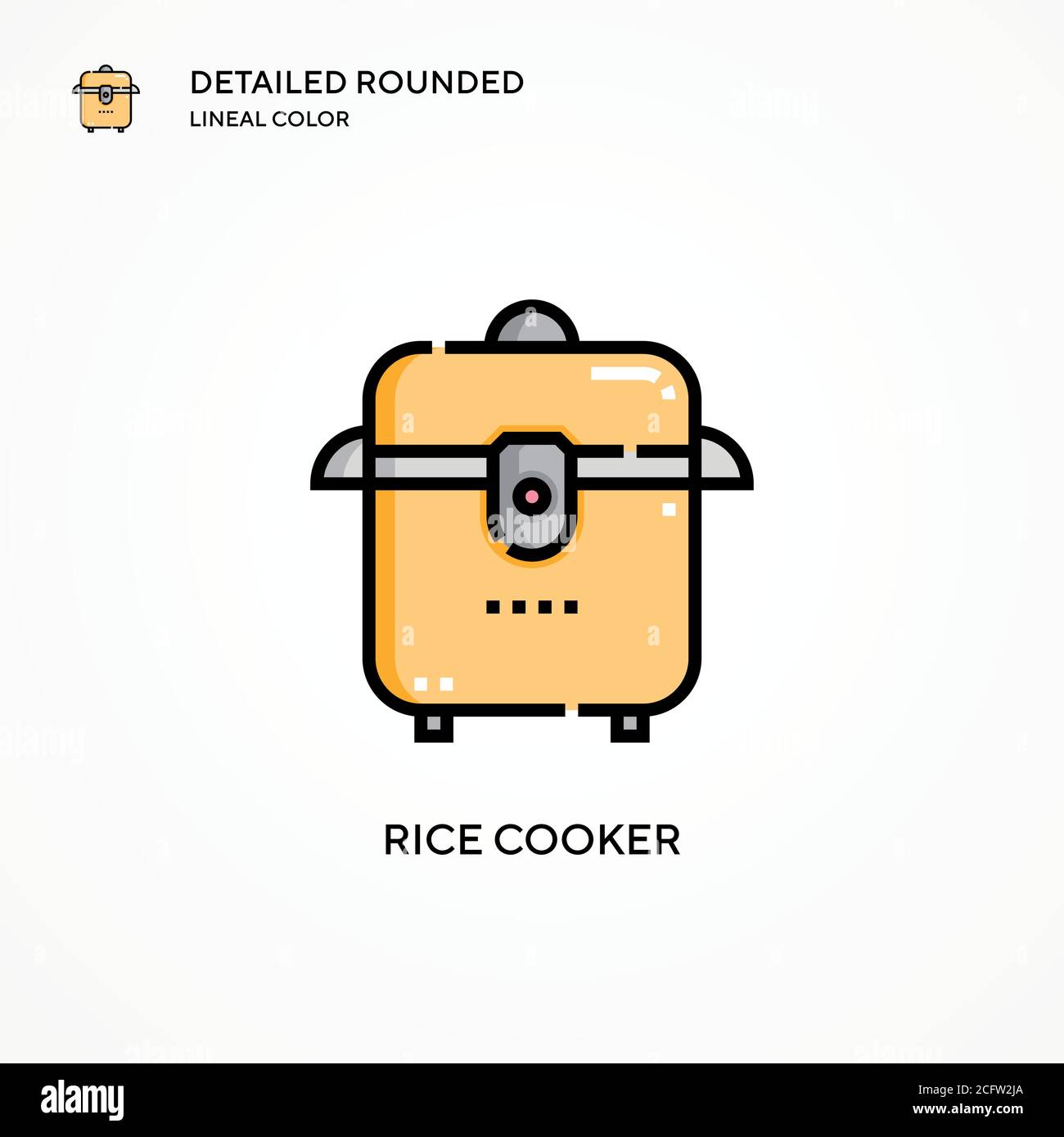 Icône vecteur du cuiseur à riz. Concepts modernes d'illustration vectorielle. Facile à modifier et à personnaliser. Illustration de Vecteur