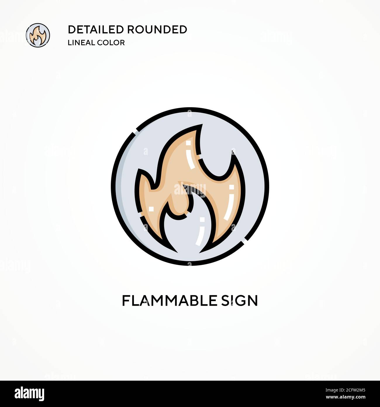 Icône vecteur de signe inflammable. Concepts modernes d'illustration vectorielle. Facile à modifier et à personnaliser. Illustration de Vecteur