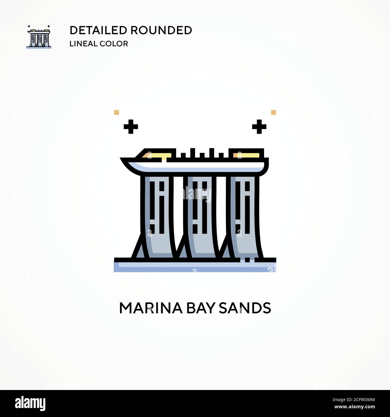 Icône de vecteur de sable de Marina Bay. Concepts modernes d'illustration vectorielle. Facile à modifier et à personnaliser. Illustration de Vecteur