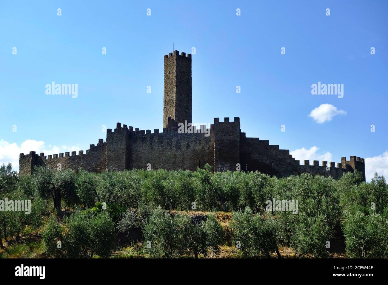 Vue aérienne du château de Montecchio Vesponi Banque D'Images