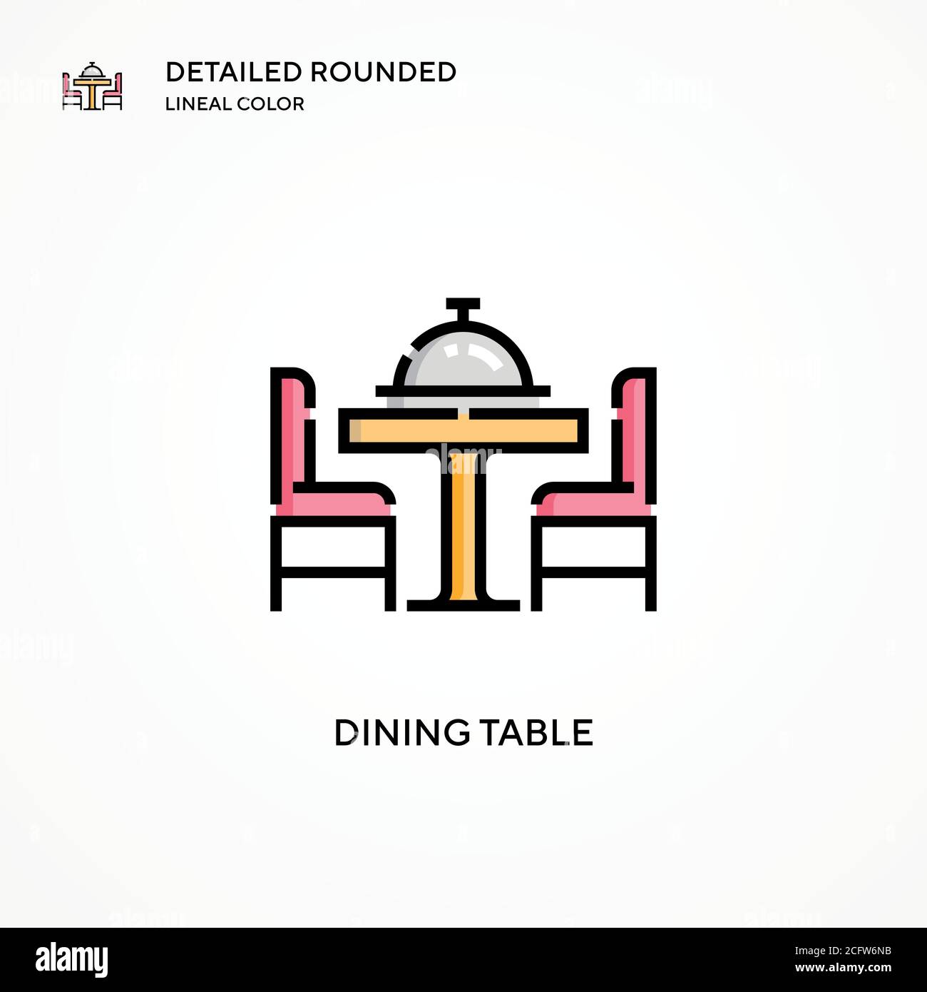 Icône de vecteur de table de salle à manger. Concepts modernes d'illustration vectorielle. Facile à modifier et à personnaliser. Illustration de Vecteur