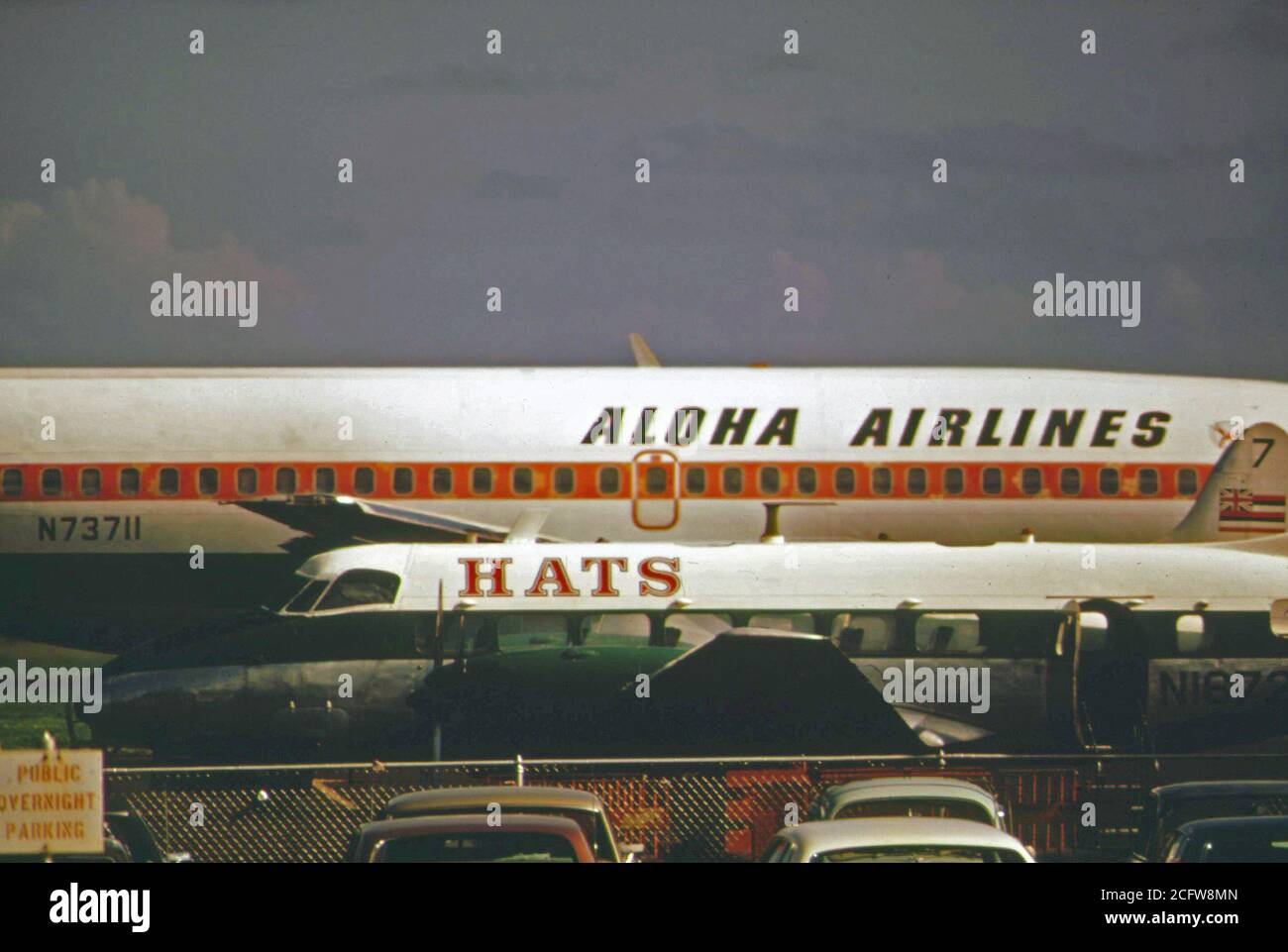 Aloha Airlines jet avion à l'aéroport de New York au début des années 1970 Banque D'Images