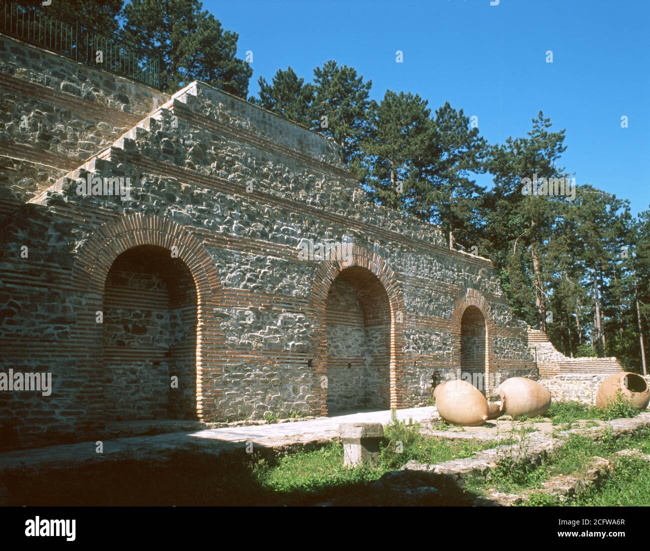 Réserve nationale d'architecture et d'archéologie 'Pautalia, Velbuzhd, Kyustendil', Acropolis, Bulgarie Banque D'Images