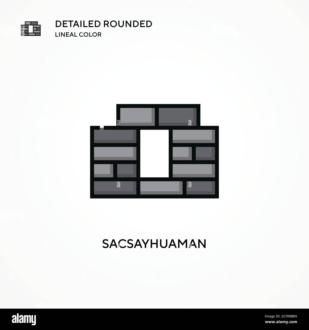 Icône de vecteur Sacsayhuaman. Concepts modernes d'illustration vectorielle. Facile à modifier et à personnaliser. Illustration de Vecteur