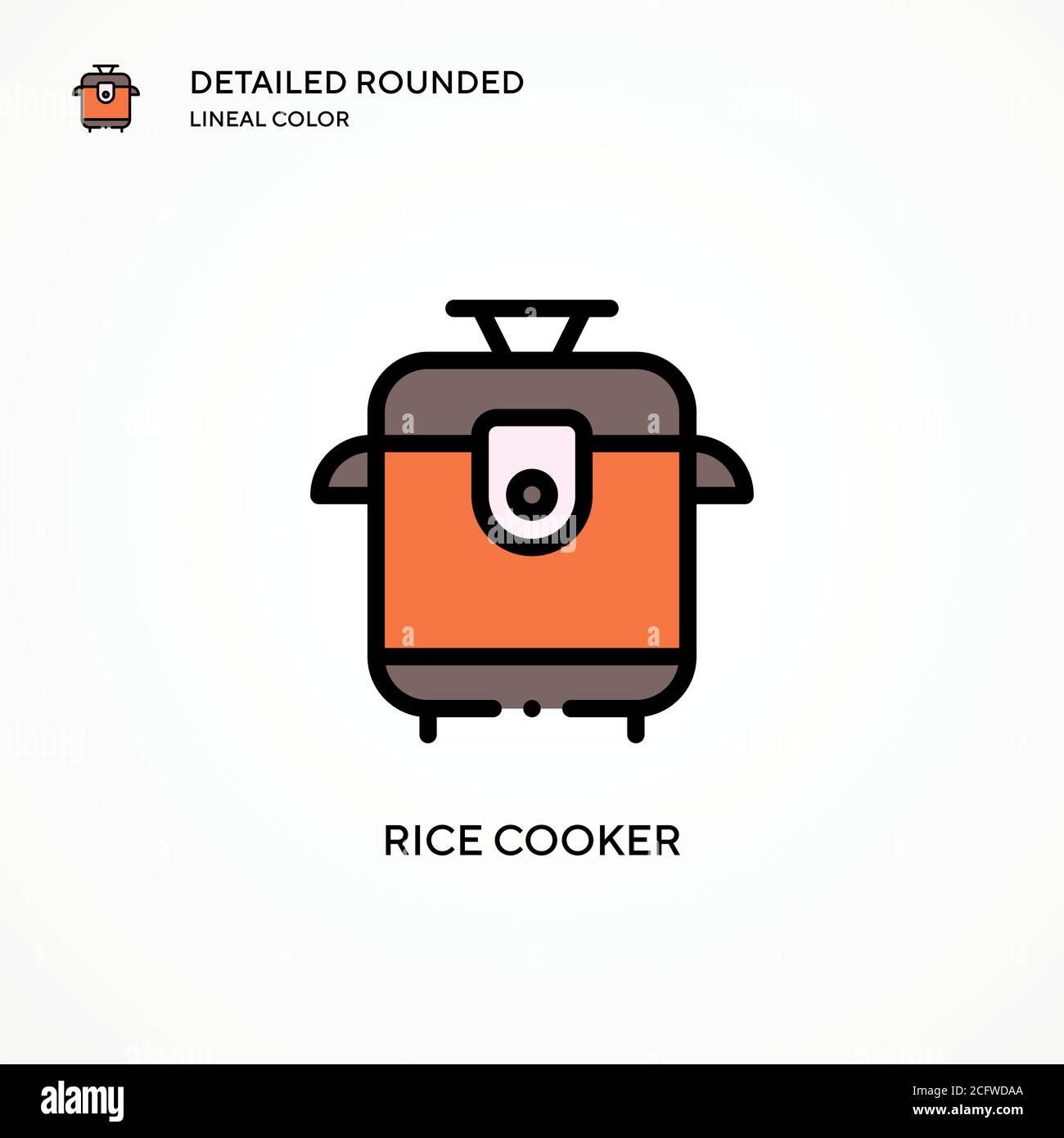 Icône vecteur du cuiseur à riz. Concepts modernes d'illustration vectorielle. Facile à modifier et à personnaliser. Illustration de Vecteur