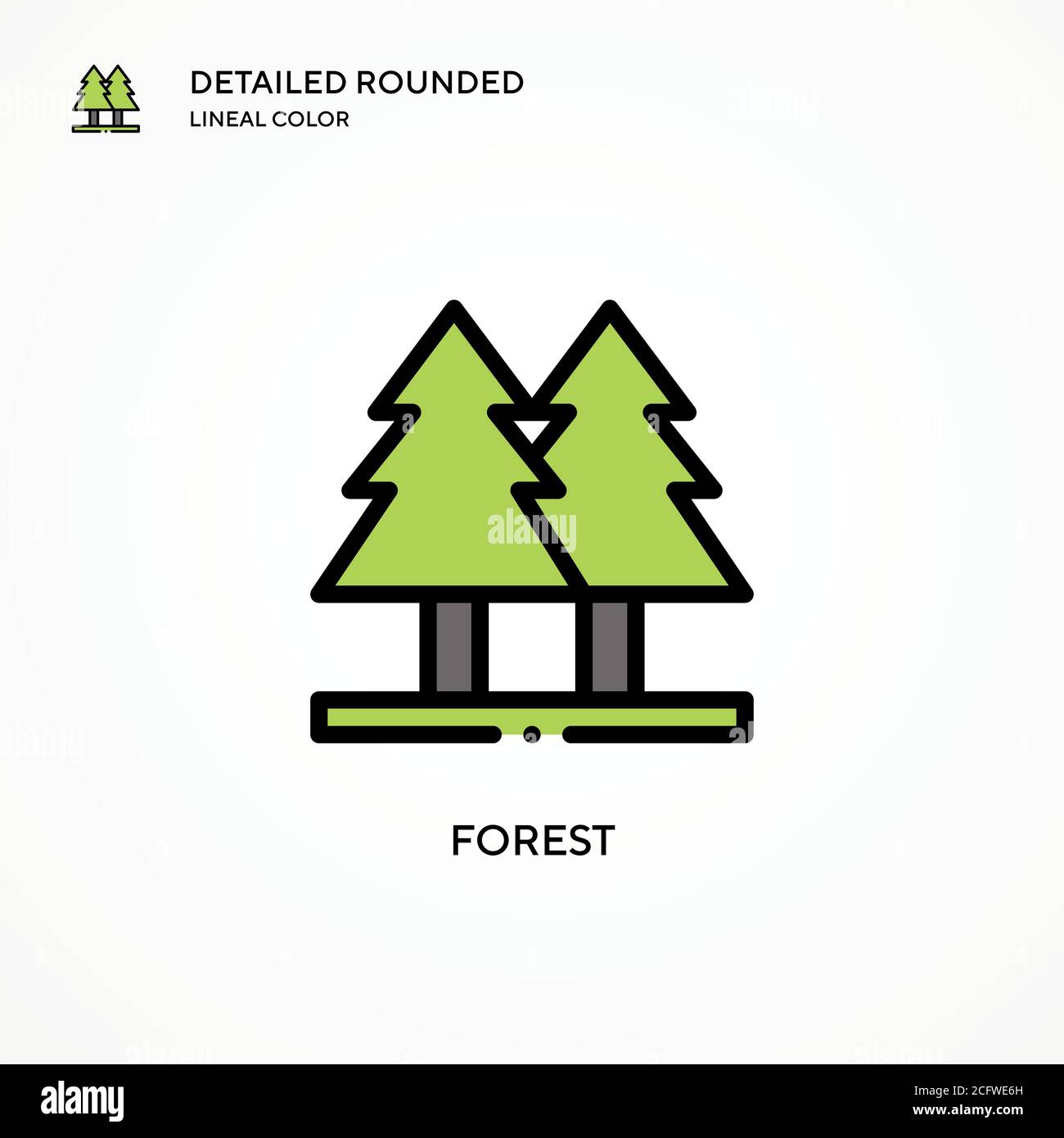 Icône de vecteur de forêt. Concepts modernes d'illustration vectorielle. Facile à modifier et à personnaliser. Illustration de Vecteur