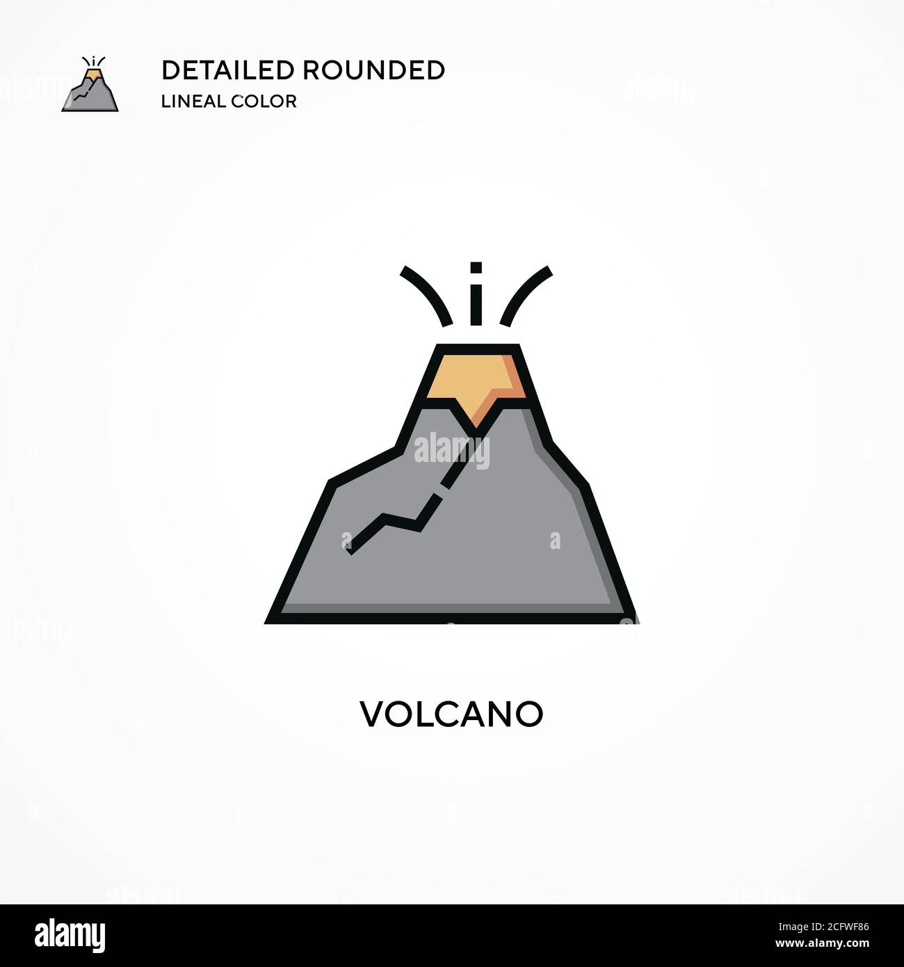 Icône de vecteur Volcano. Concepts modernes d'illustration vectorielle. Facile à modifier et à personnaliser. Illustration de Vecteur