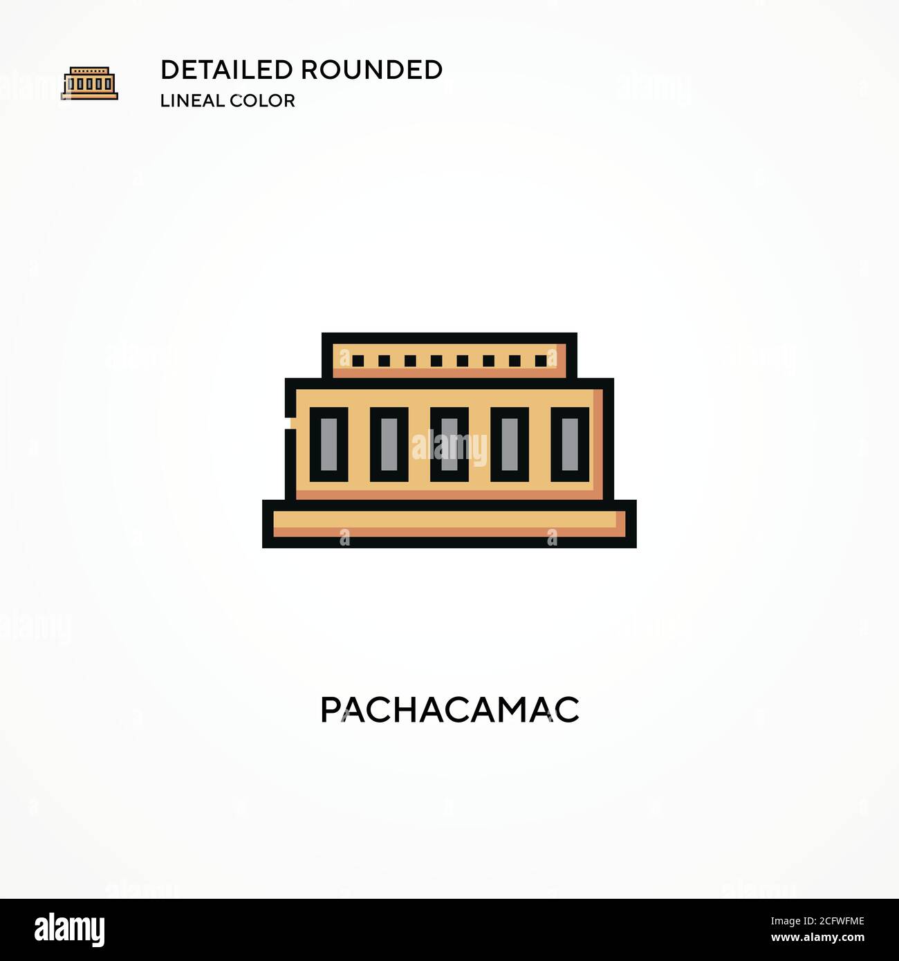 Icône de vecteur Pachacamac. Concepts modernes d'illustration vectorielle. Facile à modifier et à personnaliser. Illustration de Vecteur