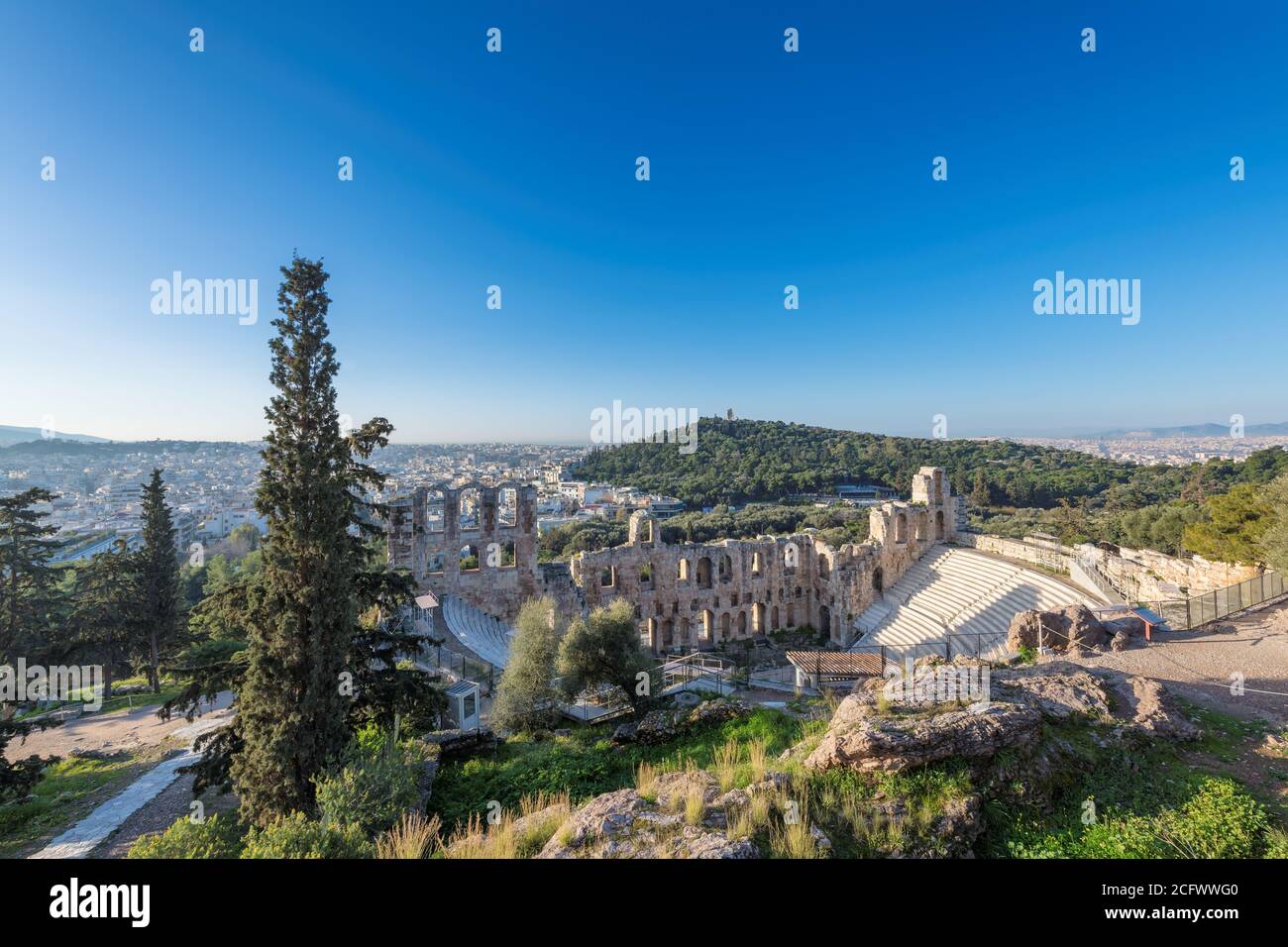 Odéon d'Hérode Atticus, sur la colline de l'Acropole à Athènes, Grèce Banque D'Images