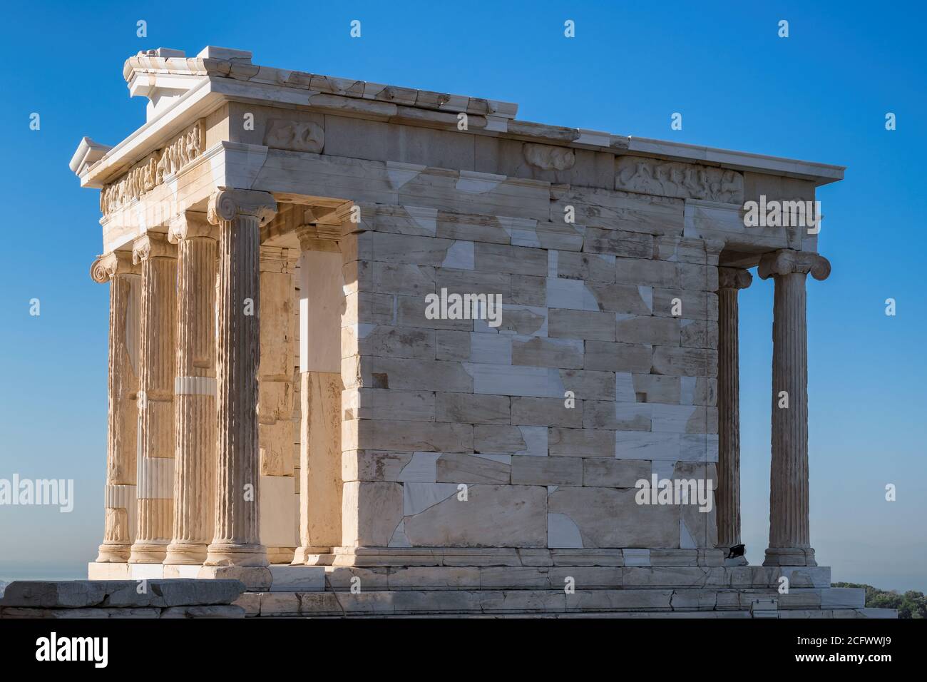 Le Temple d'Athéna Nike dans l'Acropole d'Athènes, Grèce Banque D'Images