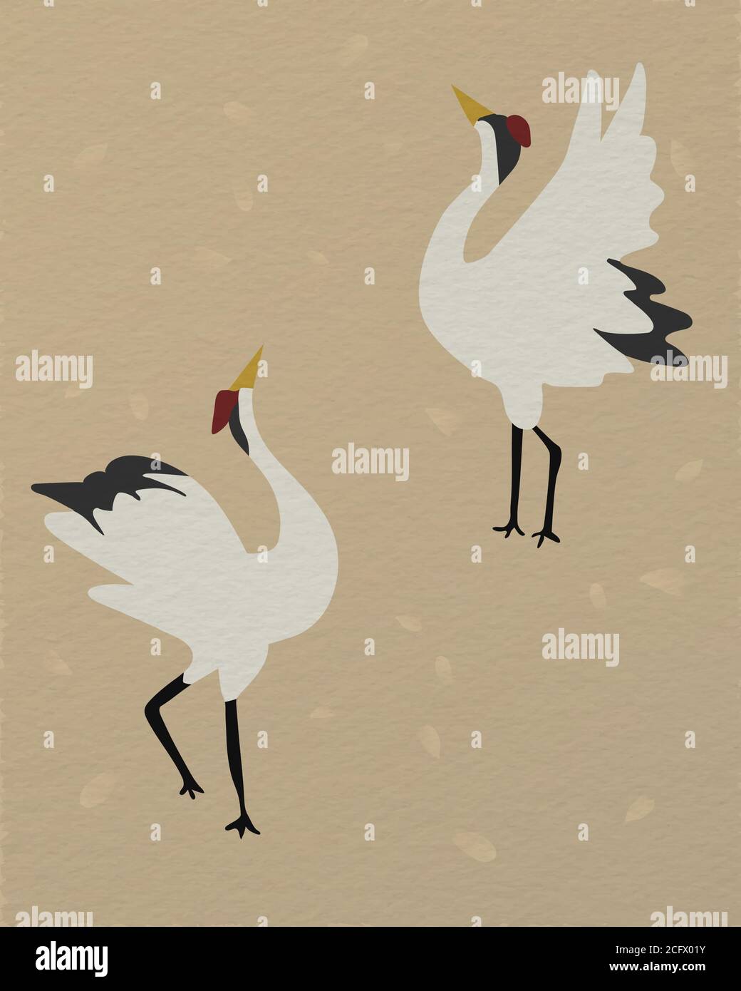 L'illustration abstraite japonaise classique Grus japonensis Illustration de Vecteur