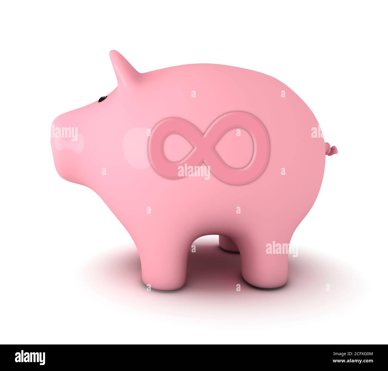 Tirelire avec symbole de l'infini Banque D'Images