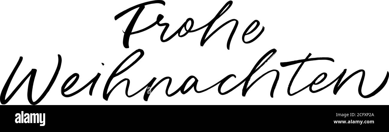Joyeux Noël calligraphie tirée à la main en allemand. Illustration de Vecteur