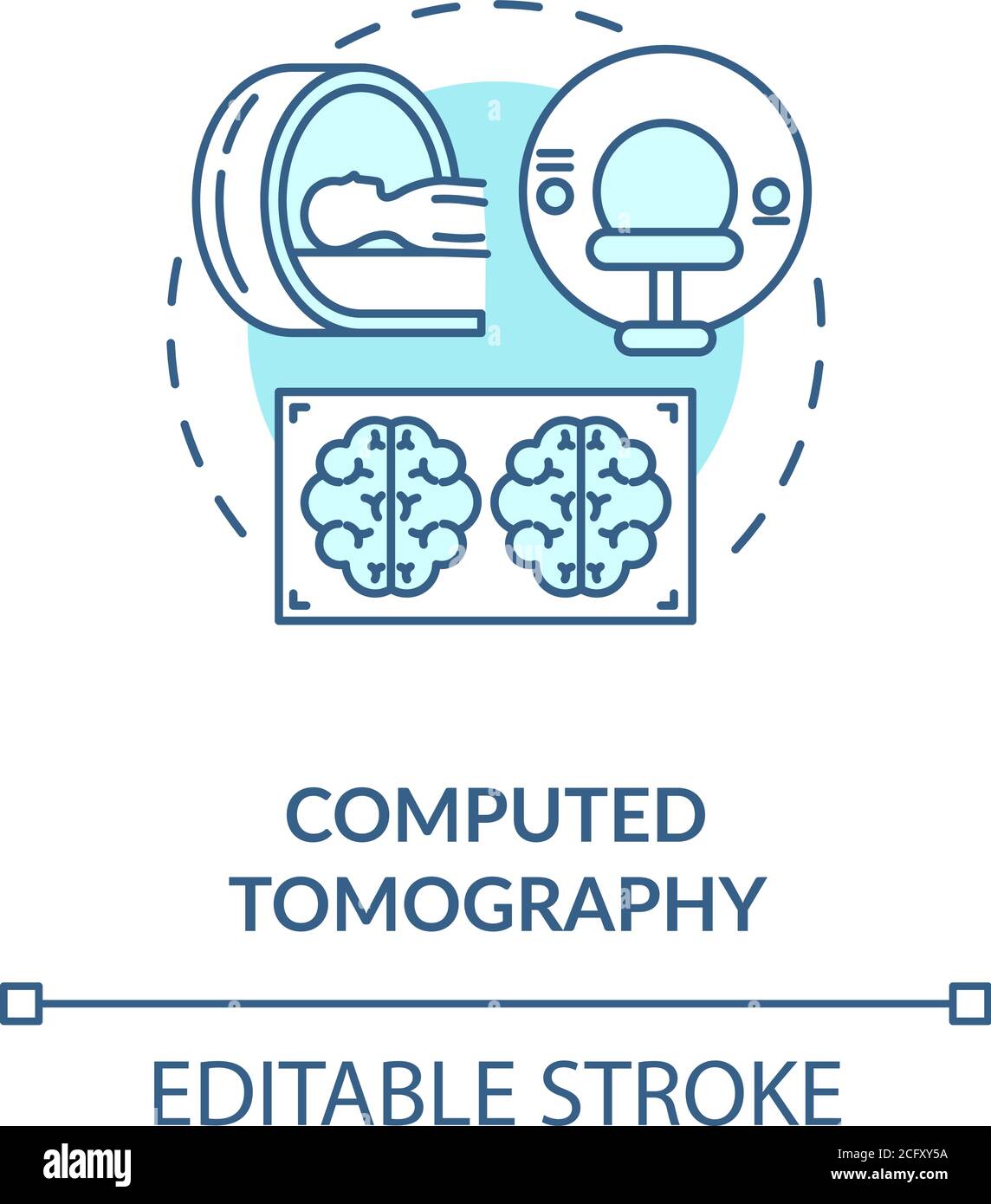 Icône de concept de tomographie assistée par ordinateur Illustration de Vecteur