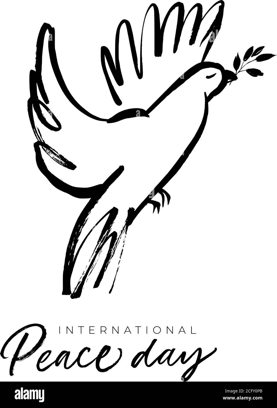 Lettres manuscrites de la Journée internationale de la paix. Illustration de Vecteur