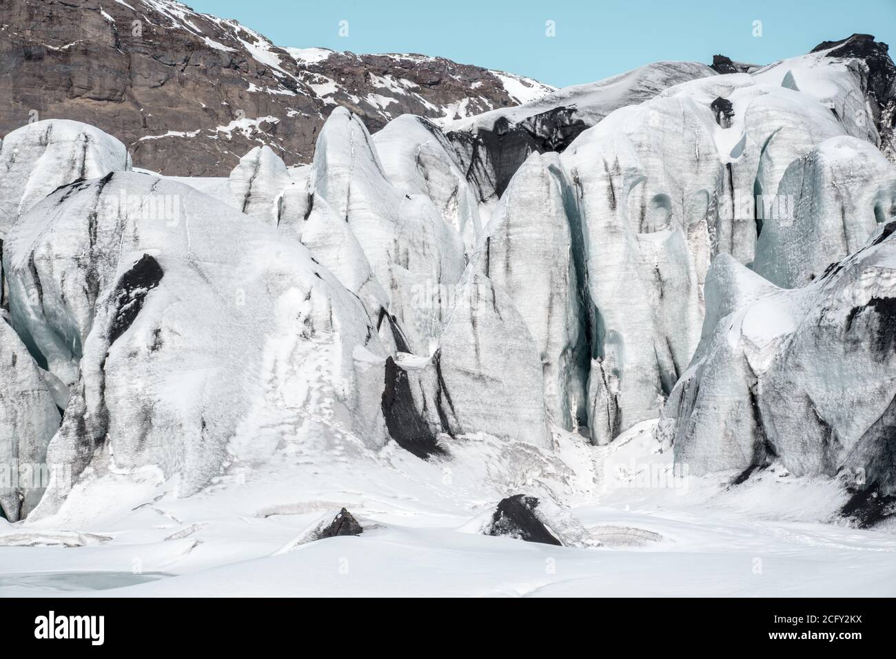 Glacier de Solheimajokull, sud de l'Islande Banque D'Images