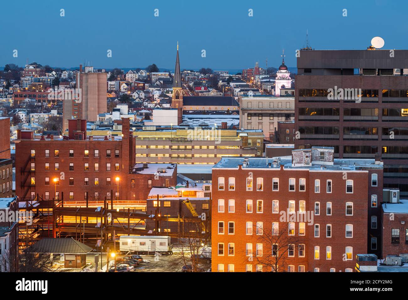 Portland, Maine, USA, le centre-ville. Banque D'Images