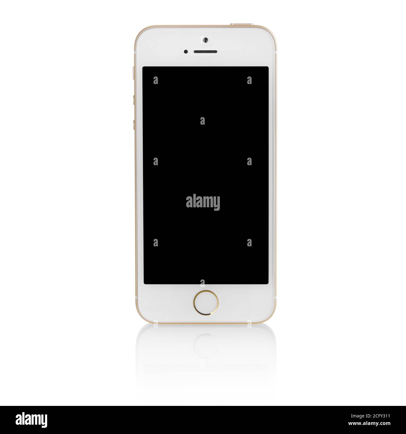 Bucarest, Roumanie-septembre 8, 2016: IPhone se avec écran blanc isolé sur blanc Banque D'Images