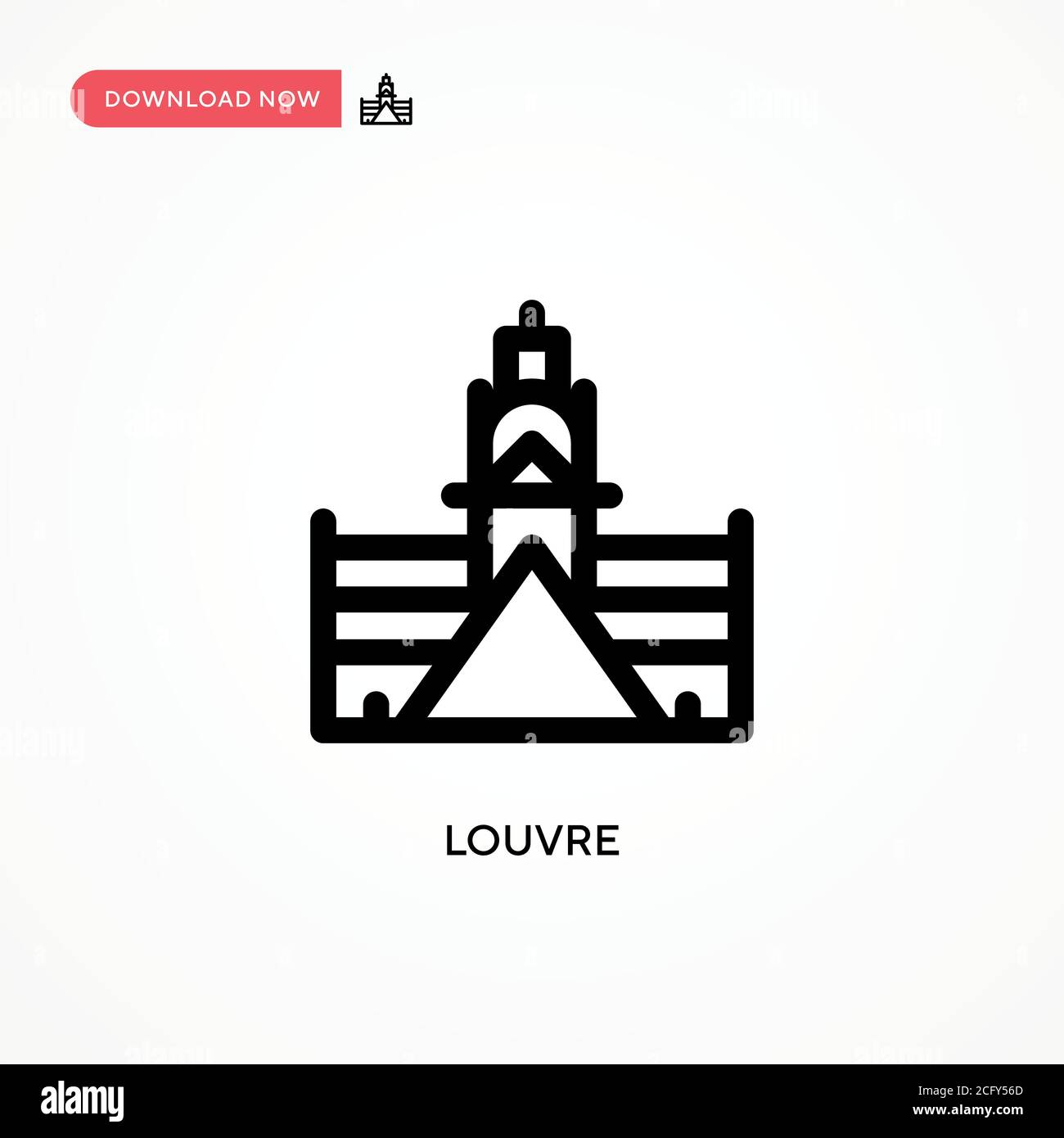 Icône de vecteur simple Louvre. Illustration moderne et simple à vecteur plat pour site Web ou application mobile Illustration de Vecteur