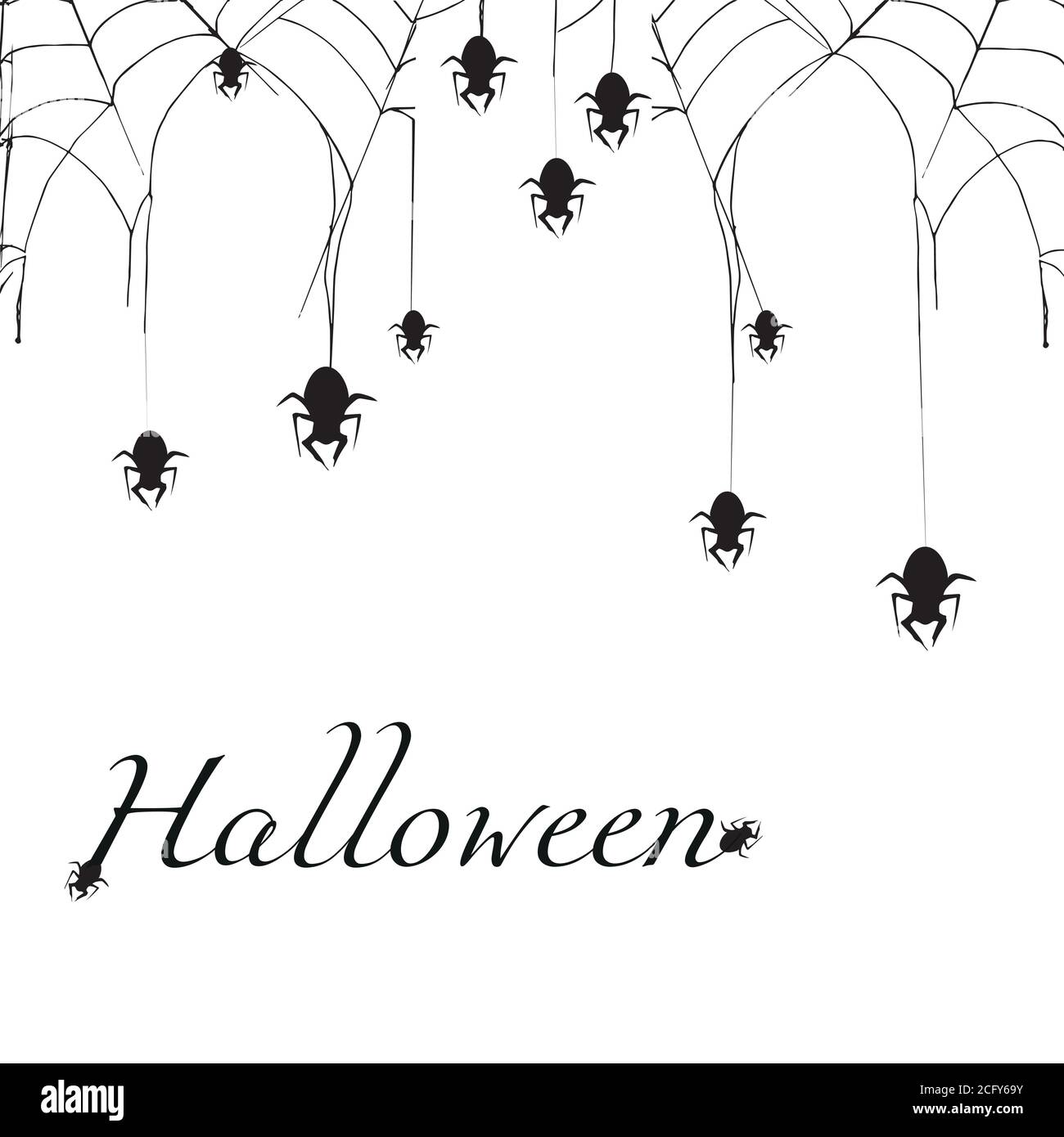 Toile d'araignée sur fond blanc. Éléments de conception d'Halloween. Décor effrayant et effrayant à l'image. Illustration de Vecteur