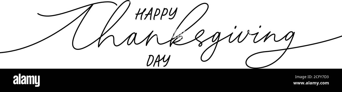 Joyeux Thanksgiving moderne ligne de vecteur calligraphie. Illustration de Vecteur