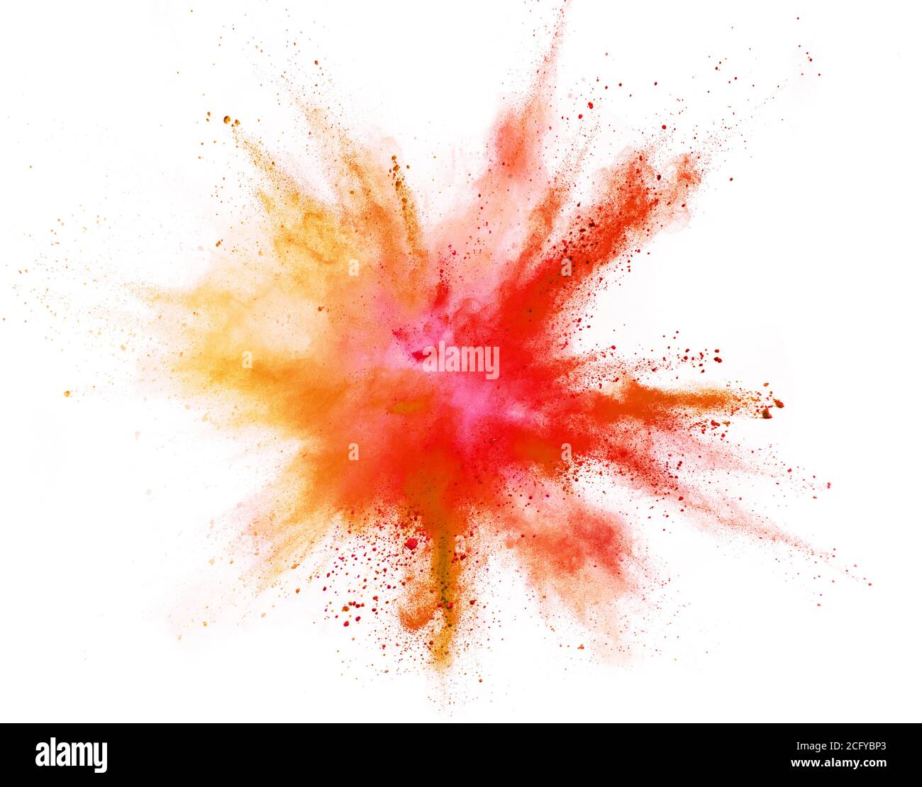 Explosion de poudre de couleur isolé sur fond blanc. Résumé arrière-plan coloré Banque D'Images