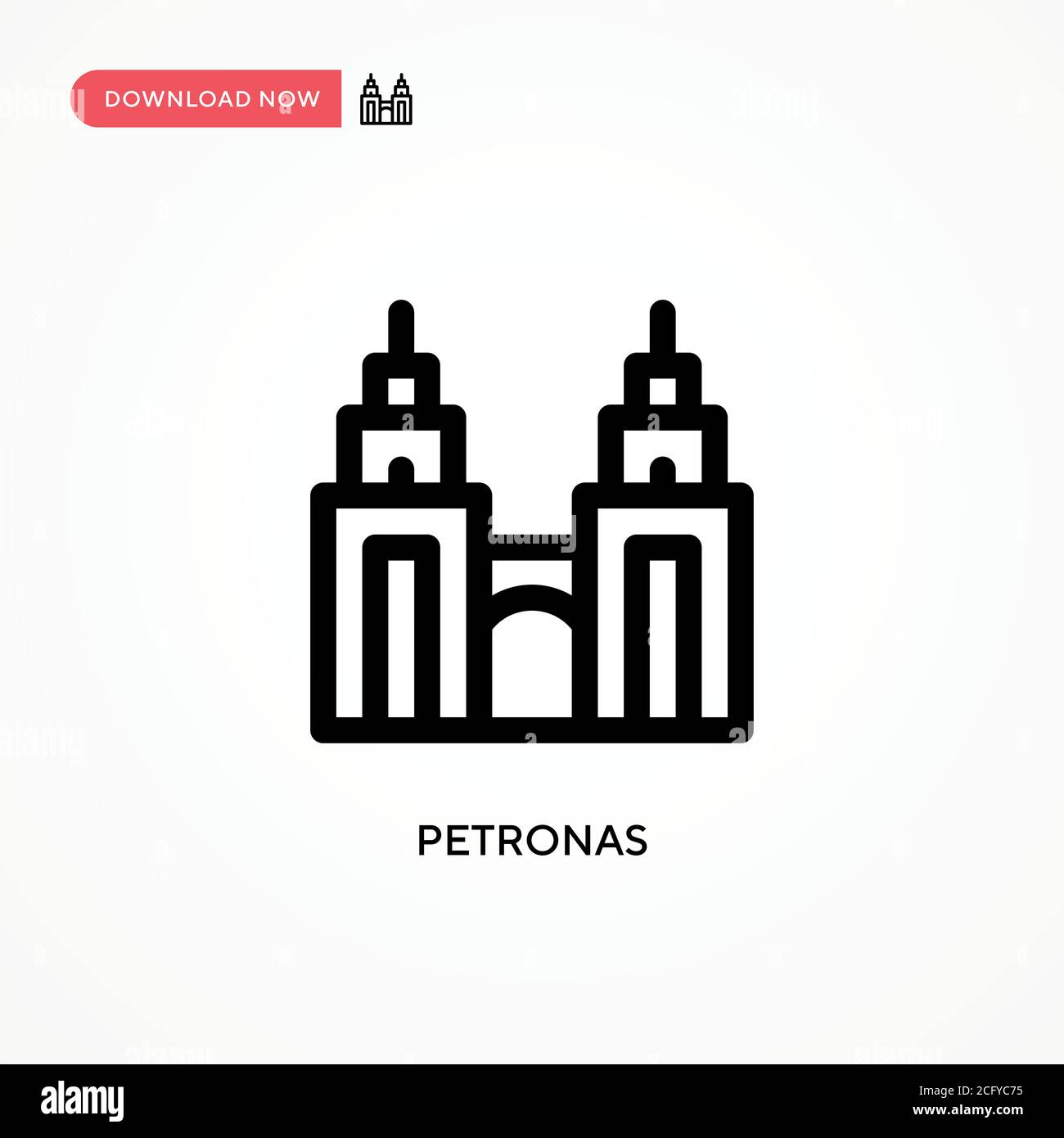 Icône de vecteur simple Petronas. Illustration moderne et simple à vecteur plat pour site Web ou application mobile Illustration de Vecteur