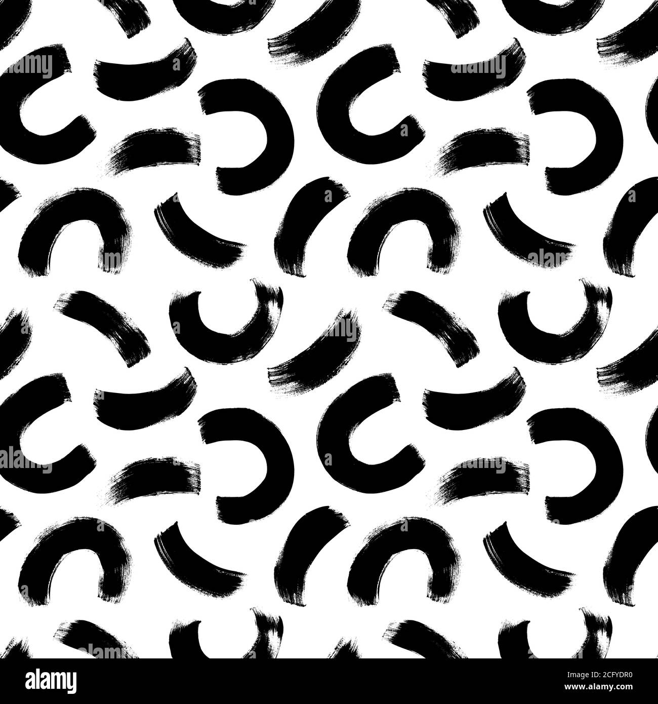 Demi-cercles pinceau contours vector sans couture motif. Illustration de Vecteur