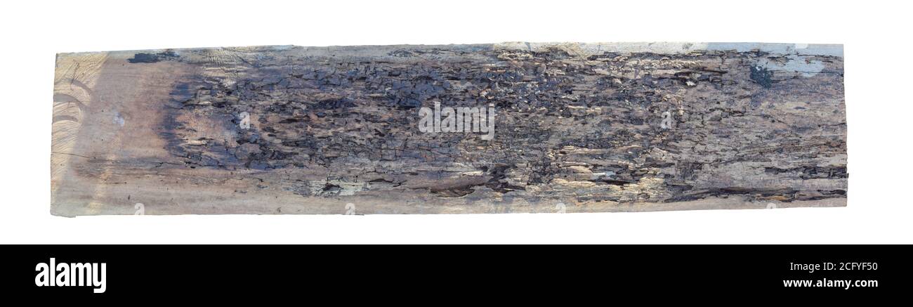 Textures de bois anciennes isolées sur fond blanc. Avec chemin de découpe Banque D'Images