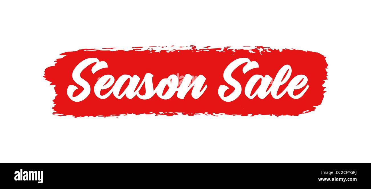 Vente DE SAISON esquissée à la main comme bannière. Lettrage commercial dessiné pour la circulaire, l'affiche, la publicité, l'étiquette. Illustration de Vecteur