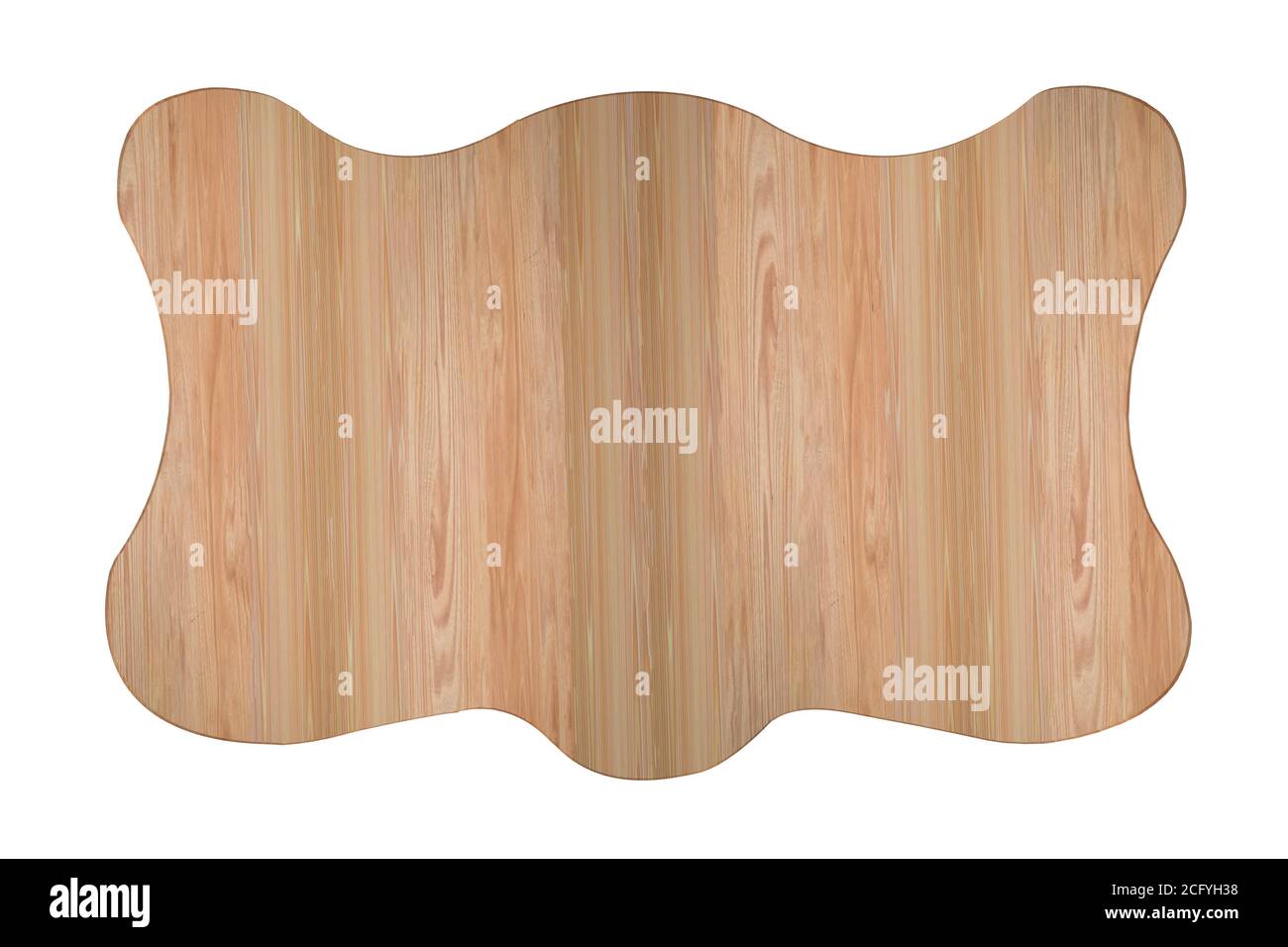 Planche en bois brun isolée sur fond blanc. Concept du panneau d'affichage et du panneau d'affichage avec chemin d'écrêtage. Banque D'Images